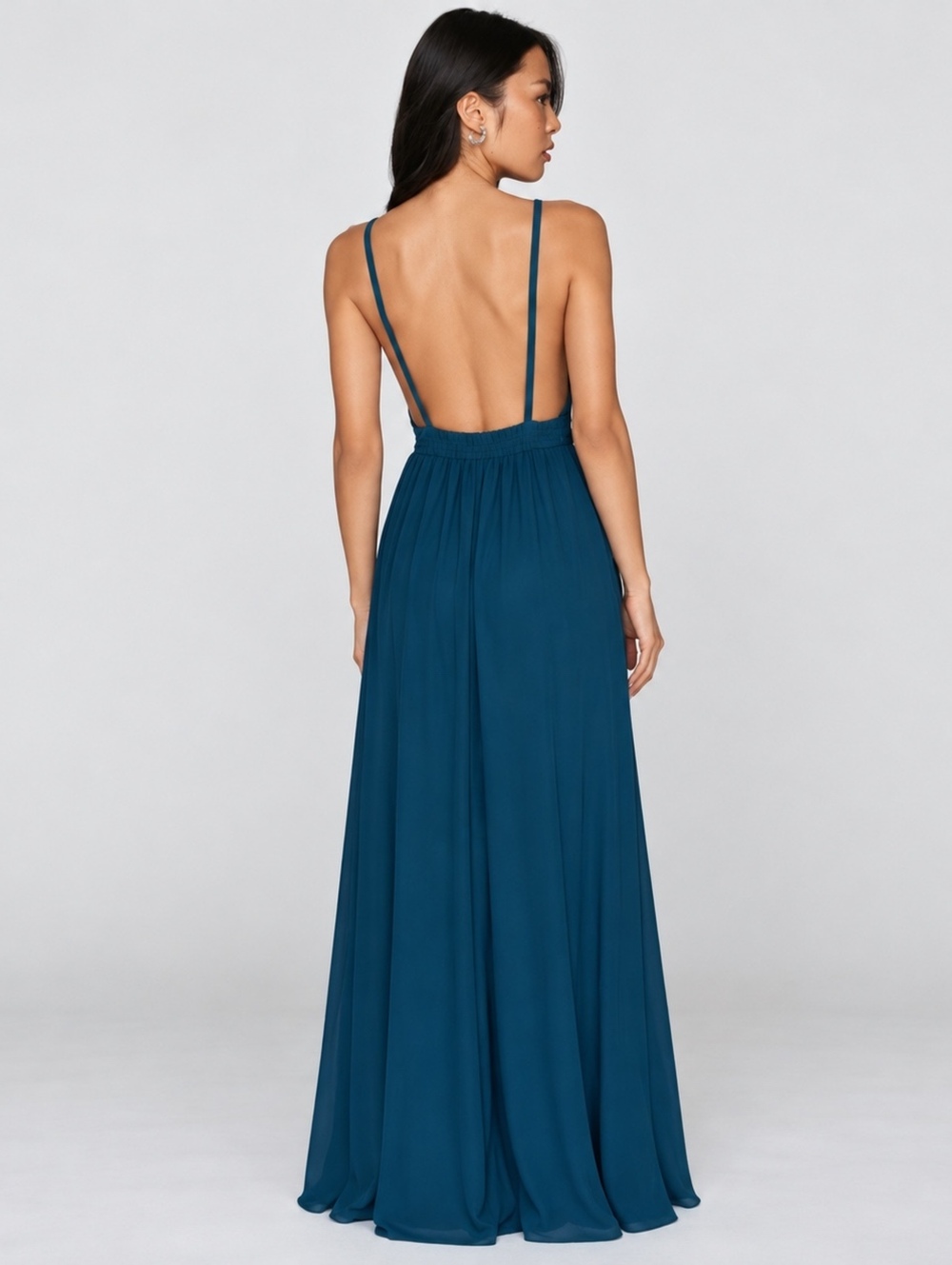 Show Me Your Mumu Teal Halter Open Back Maxi Dress Size Large